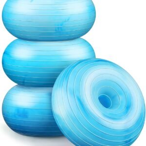 4-Pack Flexible Donut Exercise Ball Chairs with Pump