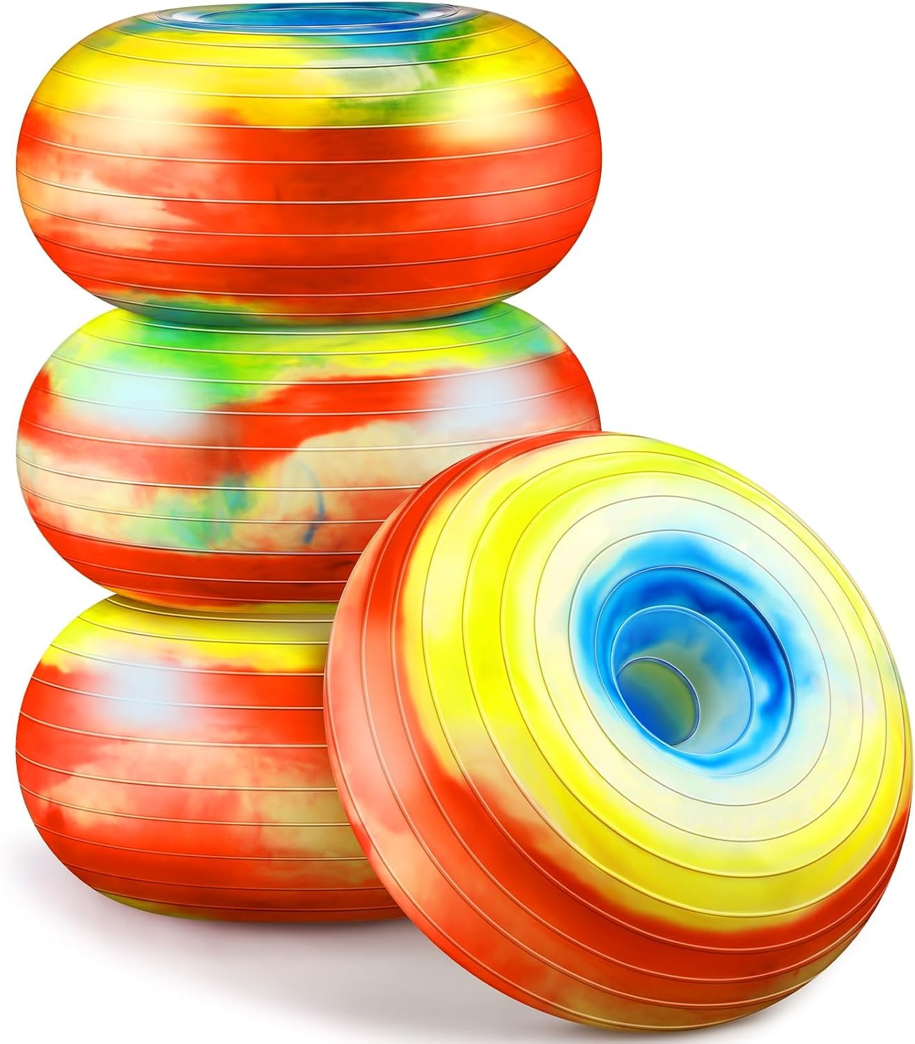 4-Pack Donut Balance Ball Seats with Pump