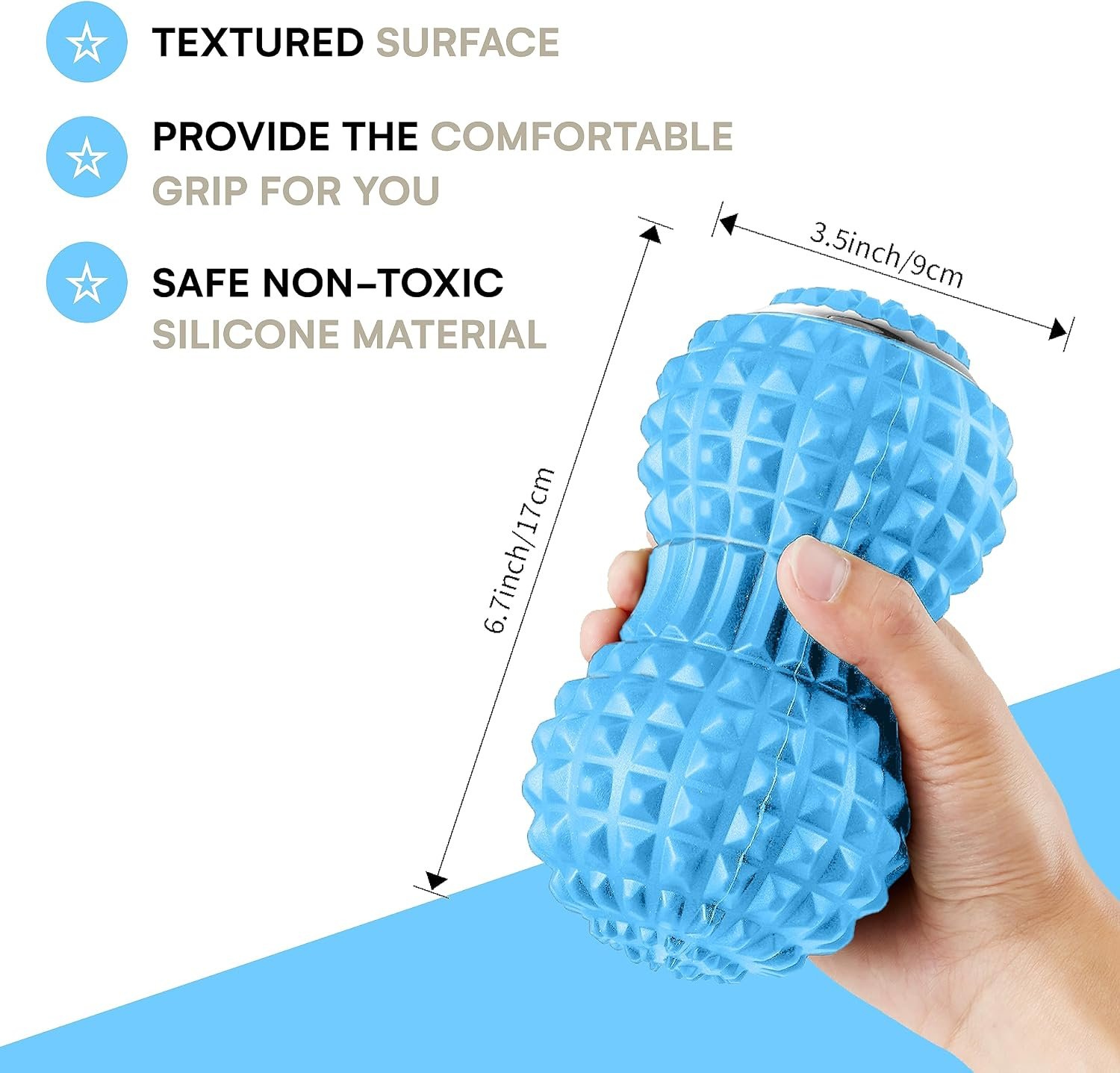 Light Blue Vibrating Peanut Massage Roller - Image 2